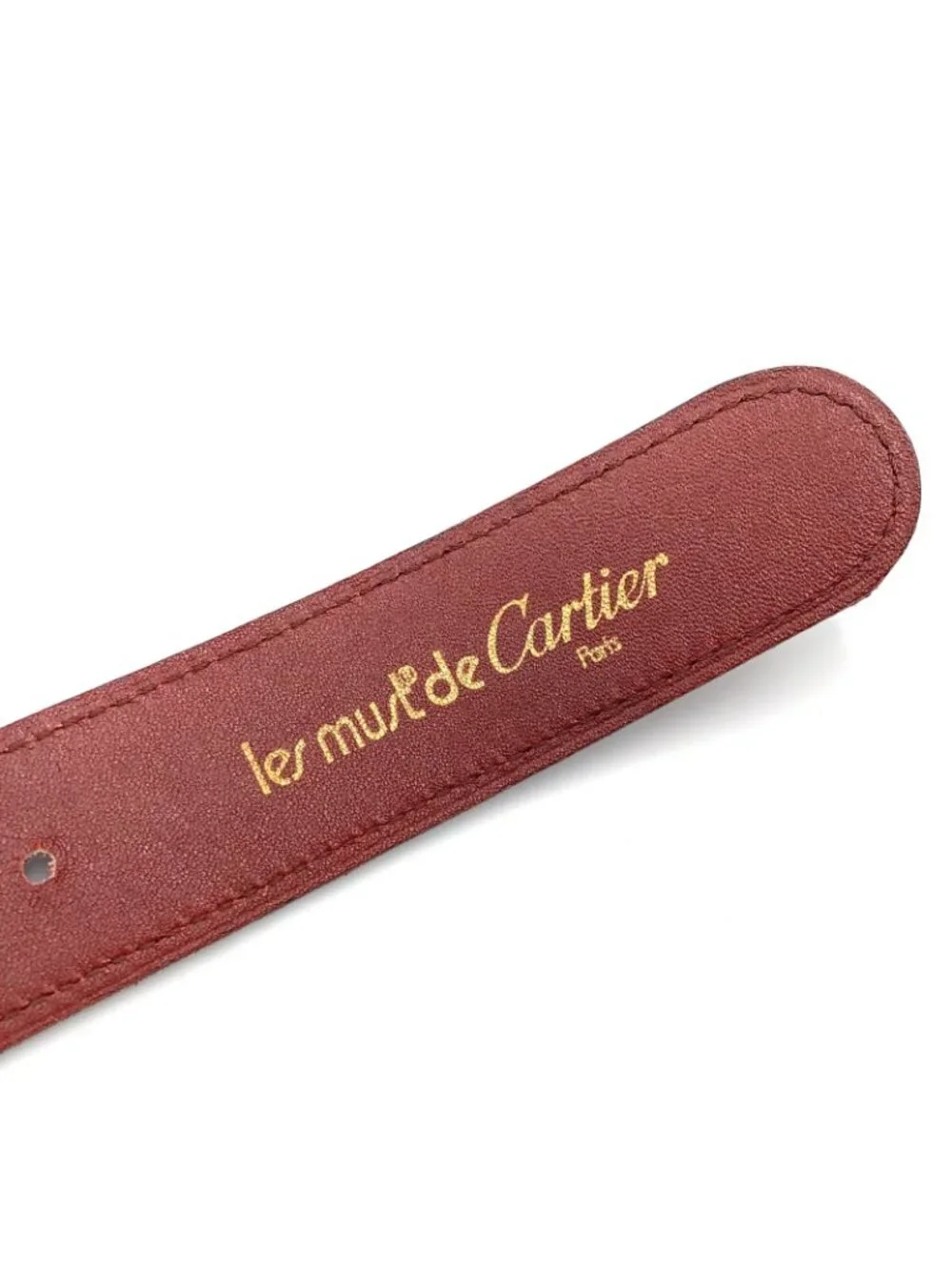 Cartier Must de D Buckle Leather Bordeaux Belt Gold